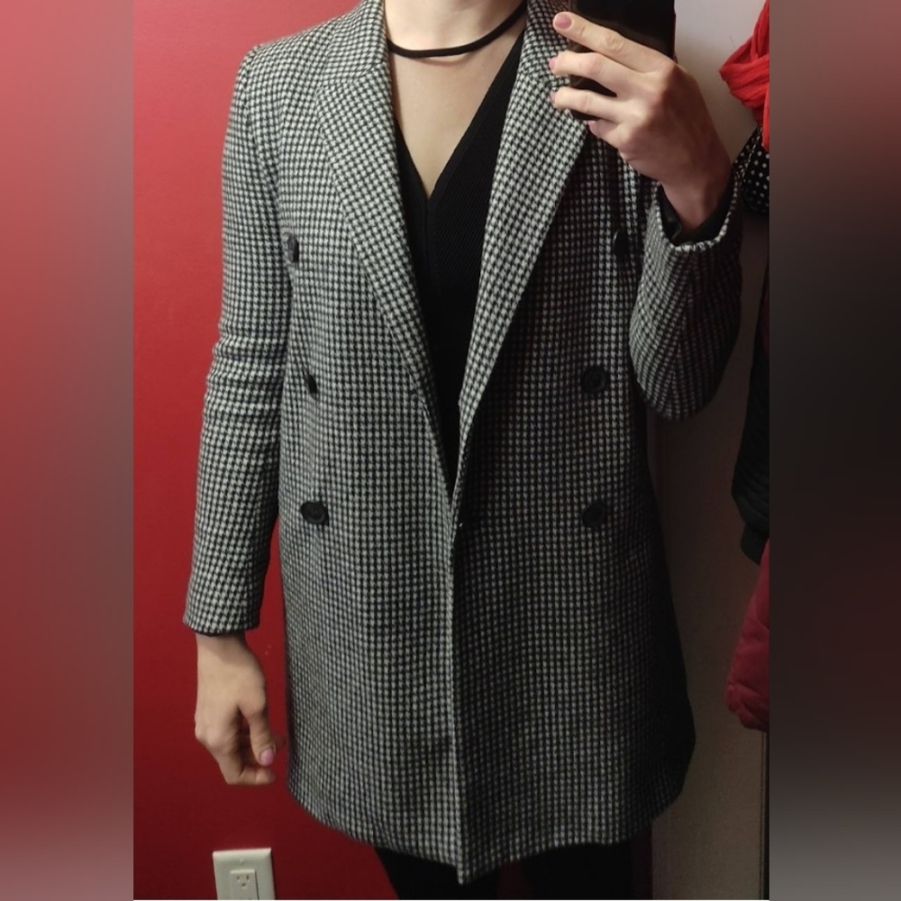 Zara houndstooth oversized blazer size xs